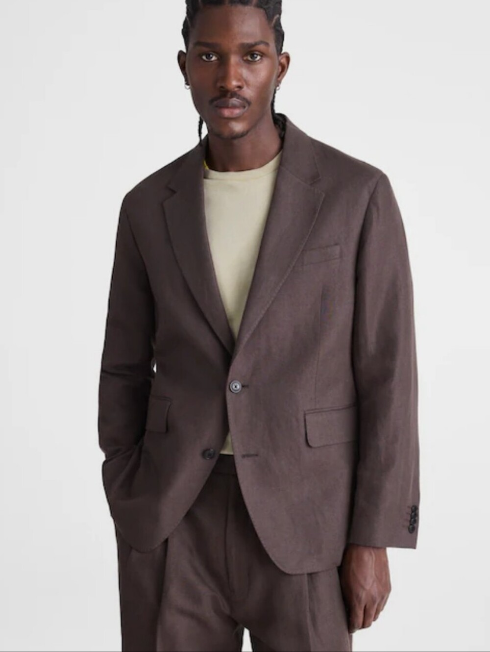 Madewell Unstructured Blazer in Linen-Cotton Blend NZ149 Brown